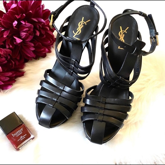 Like new YSL Tribute gladiator platform heel black - Picture 1 of 10